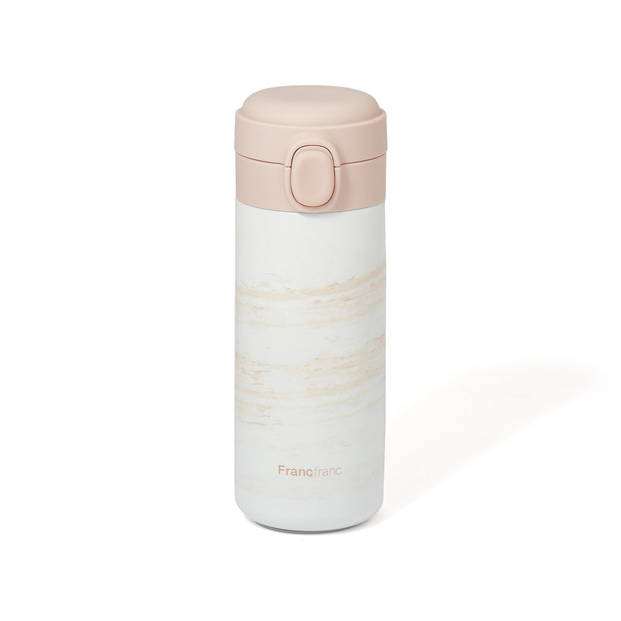 One-touch stainless steel bottle 350ml marble