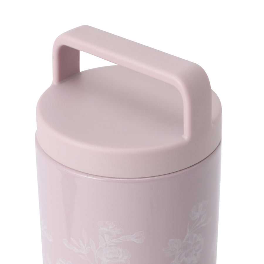 Stainless steel bottle with handle, 730ml, Chic Flower, Pink