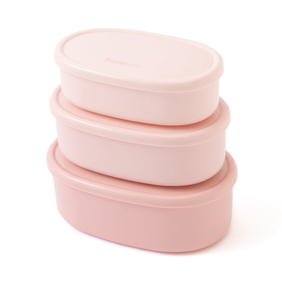 ロゴ フードコンテナ 3個セット ピンク