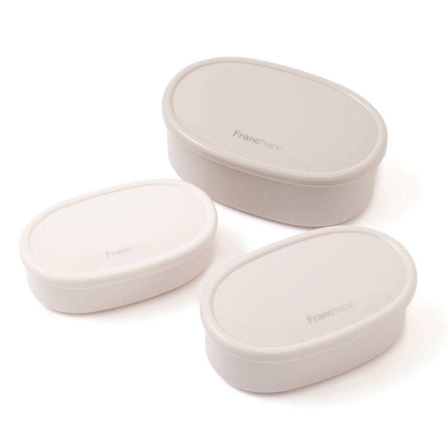 ロゴ フードコンテナ 3個セット グレー