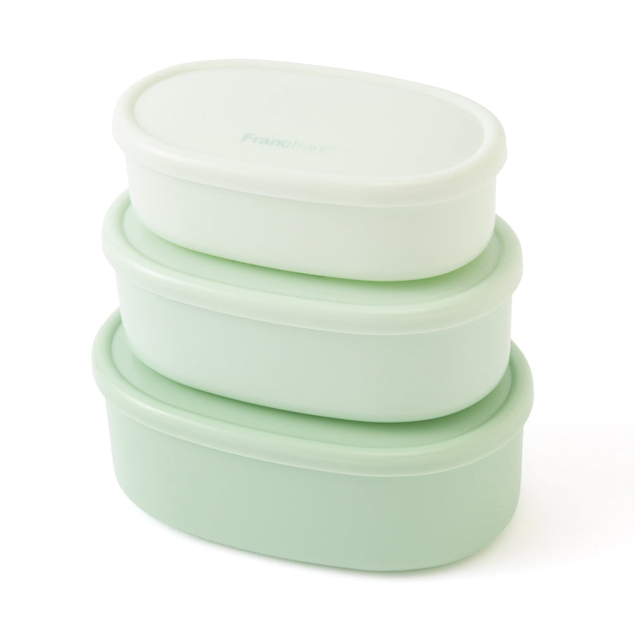 ロゴ フードコンテナ 3個セット グリーン
