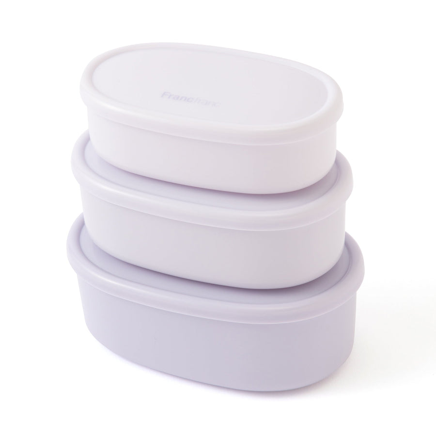 ロゴ フードコンテナ 3個セット パープル