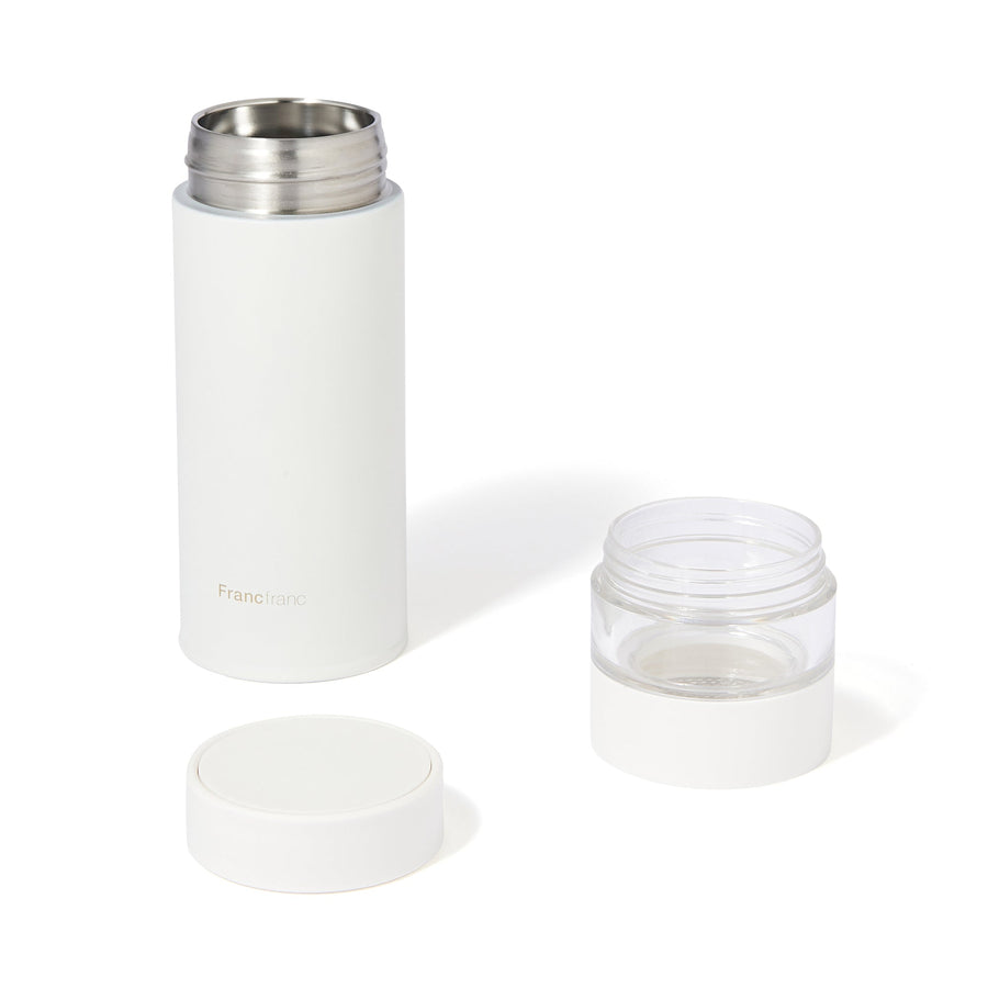 Stainless steel tea bottle 300ml white