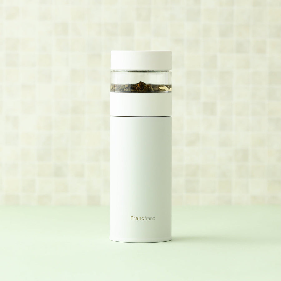 Stainless steel tea bottle 300ml white