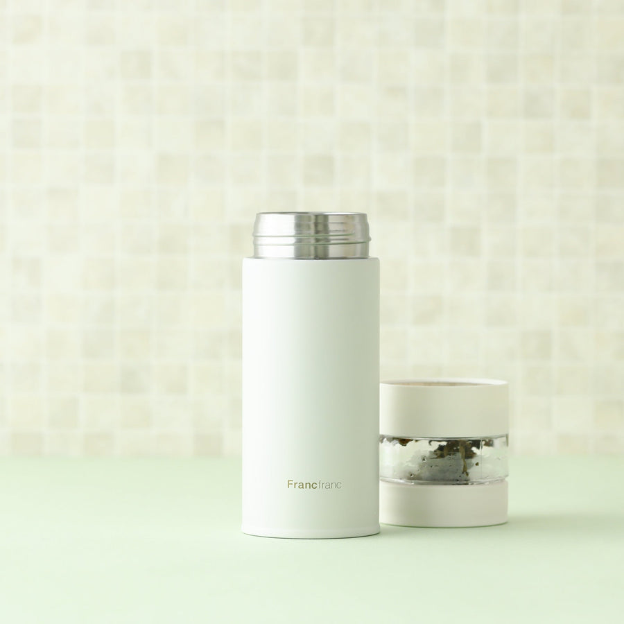 Stainless steel tea bottle 300ml white