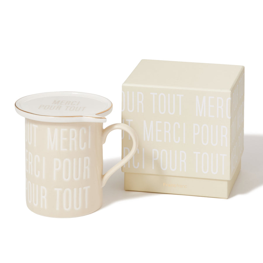 Merci Message Mug Ivory