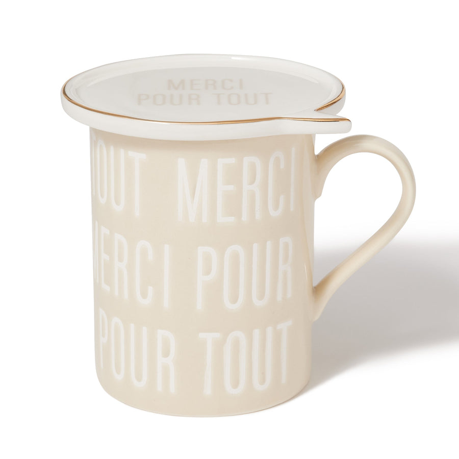 Merci Message Mug Ivory