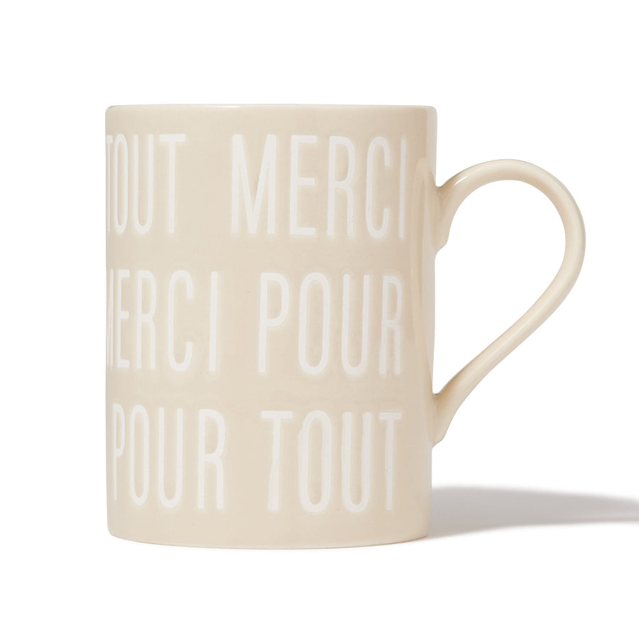 Merci Message Mug Ivory