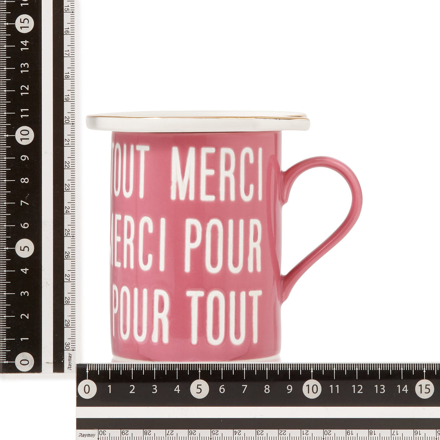 Merci Message Mug Ivory