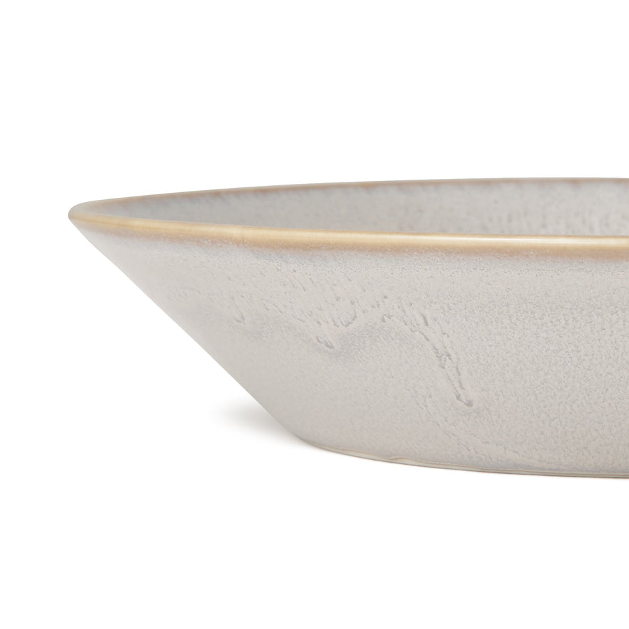 Mino ware, colorful, deep plate, light gray