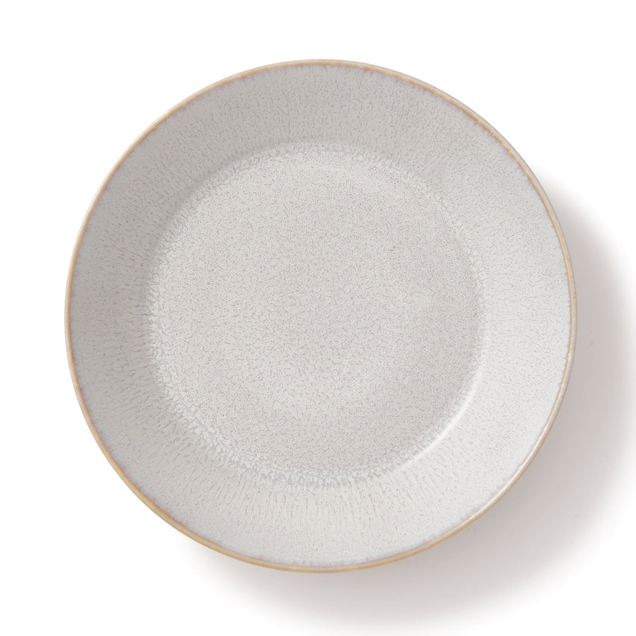 Mino ware, colorful, deep plate, light gray