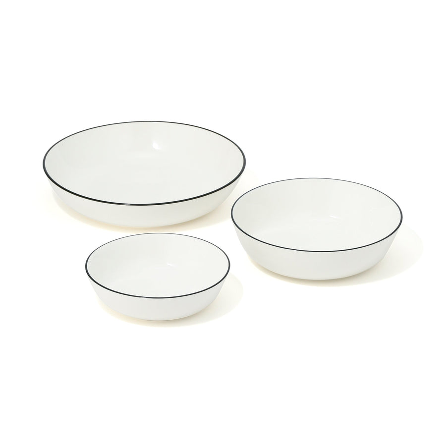 Ordy Deep Plate Set (Small and Medium Bowls, 3-Piece Deep Plate Set) White