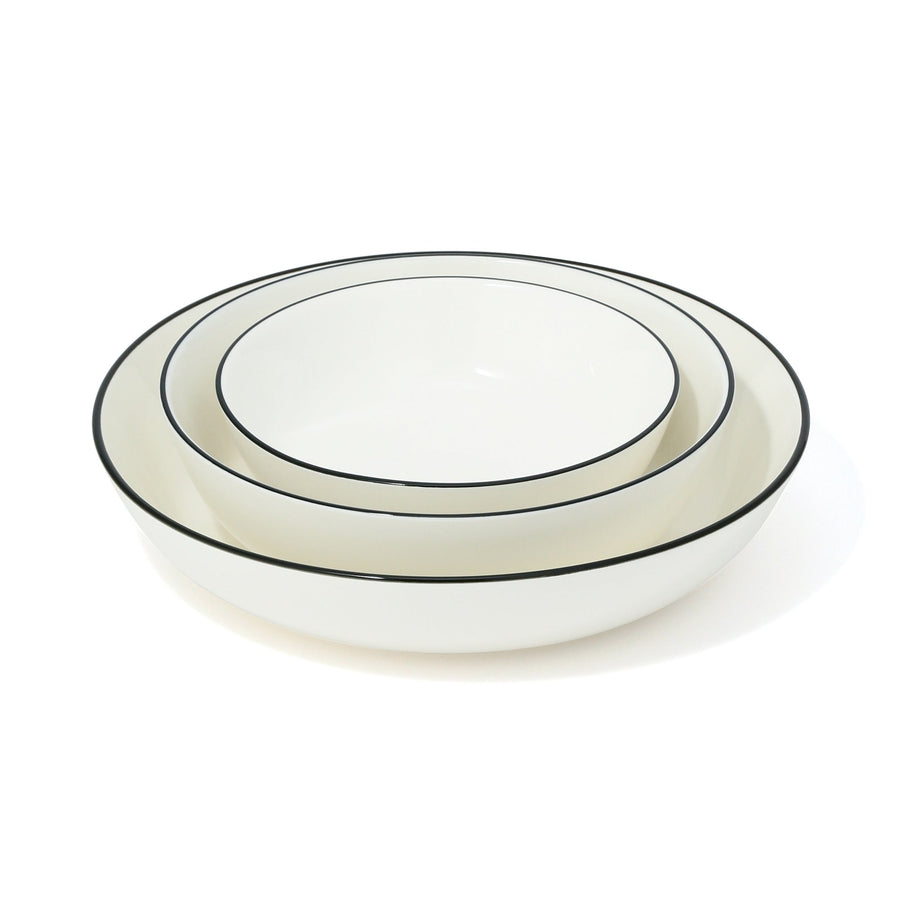 Ordy Deep Plate Set (Small and Medium Bowls, 3-Piece Deep Plate Set) White