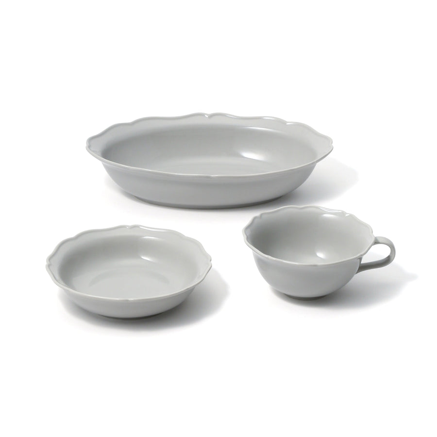 Ordifleur Easy Meals 3-Piece Tableware Set, Grey