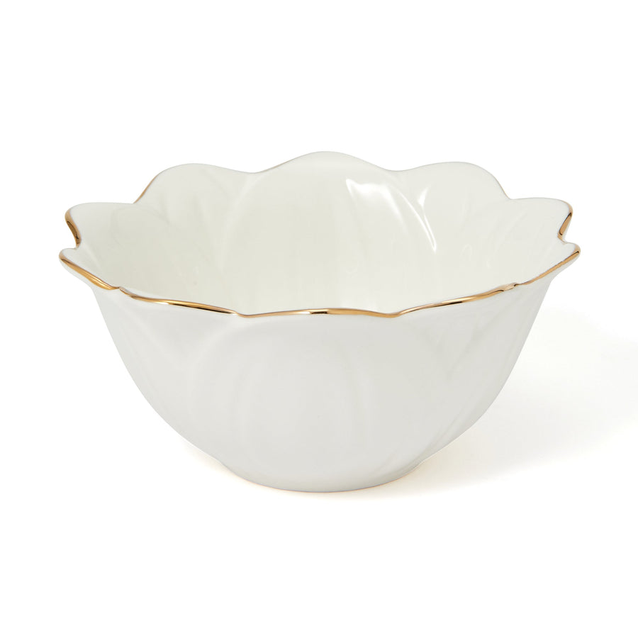 Flower motif bowl, white