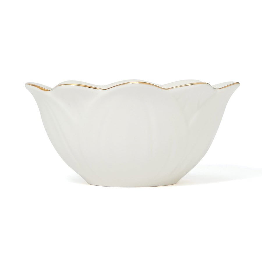 Flower motif bowl, white