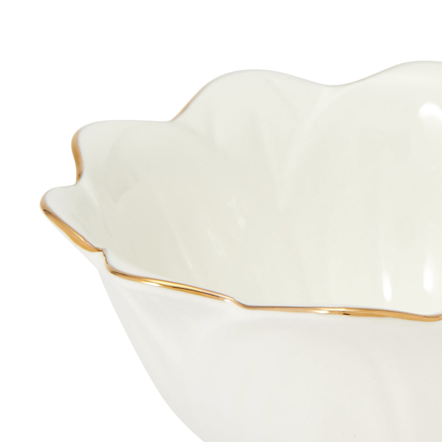 Flower motif bowl, white