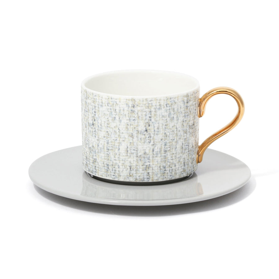 Tweed Cup &amp; Saucer, Grey