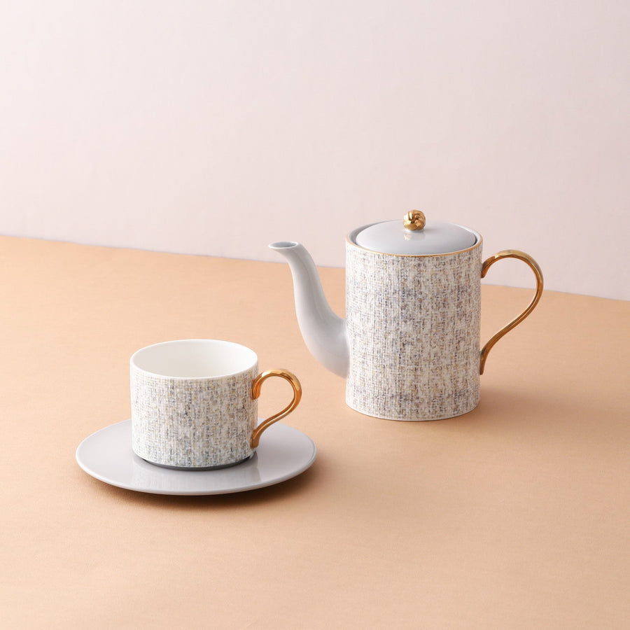 Tweed Cup &amp; Saucer, Grey