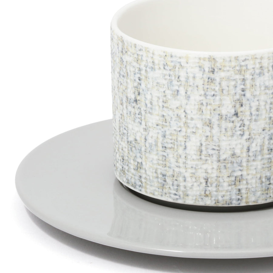 Tweed Cup &amp; Saucer, Grey