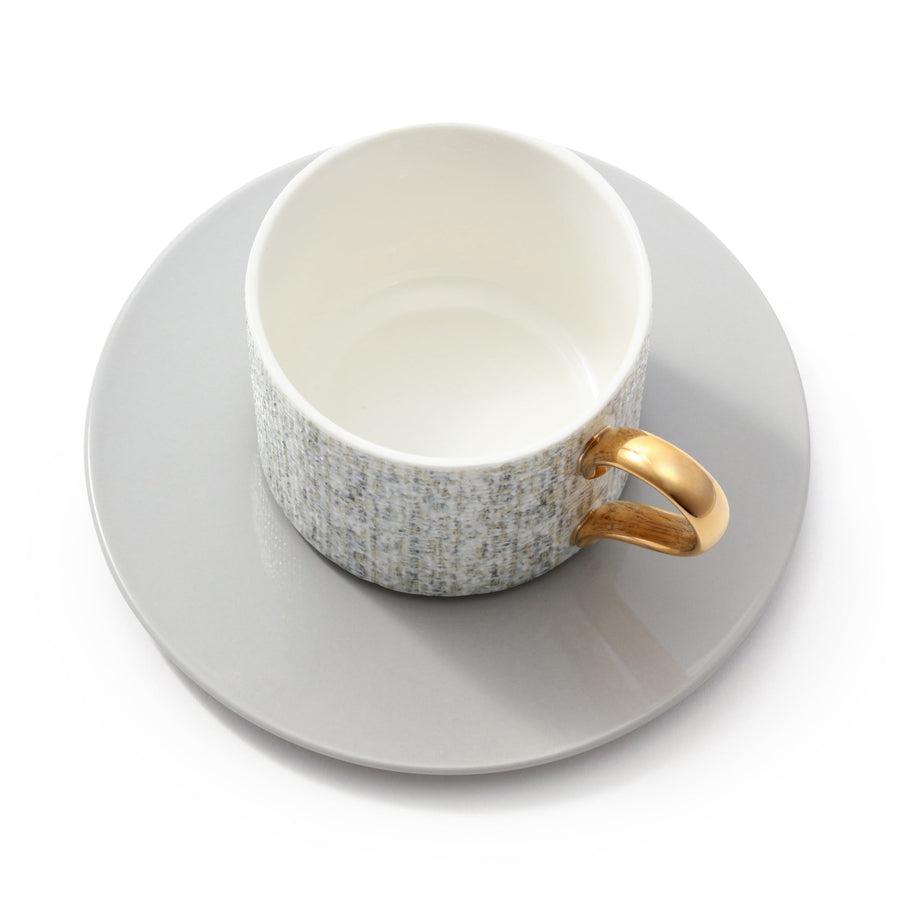 Tweed Cup &amp; Saucer, Grey