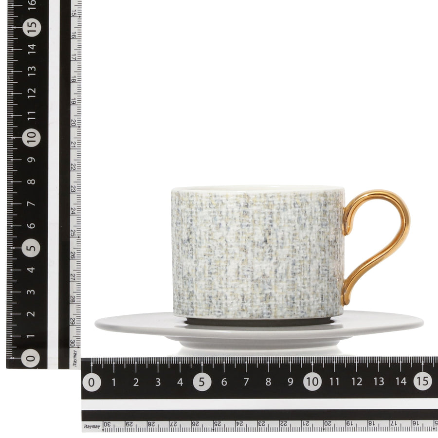 Tweed Cup &amp; Saucer, Grey