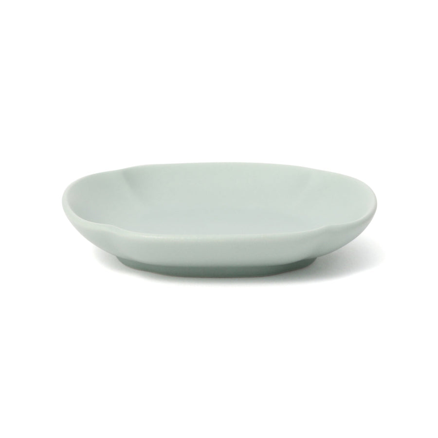 Mino ware small plate, square, blue