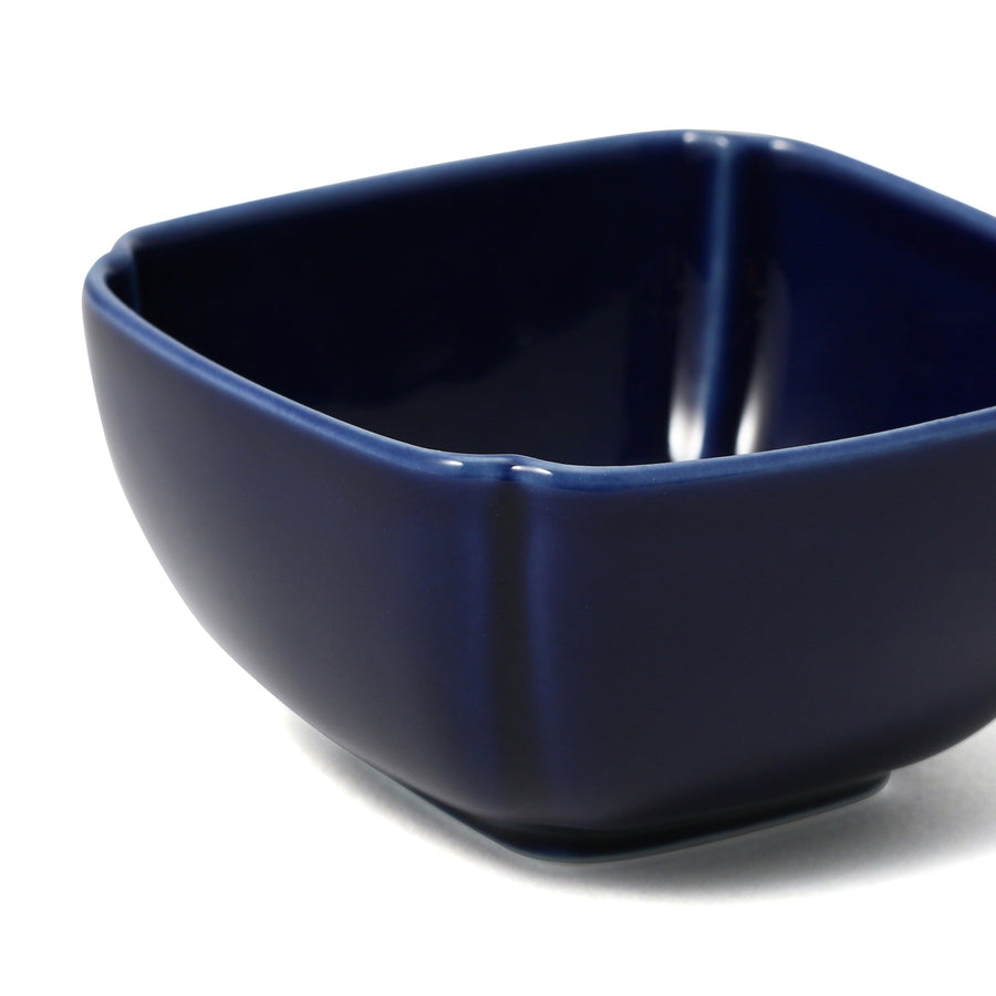 Mino ware small bowl, square, navy