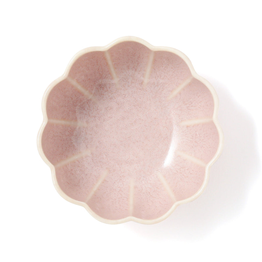 Mino ware bean bowl, flower, pink