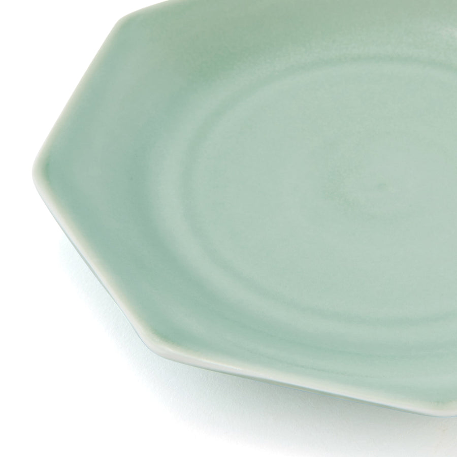 Mino Ware Small Plate Octagon Green