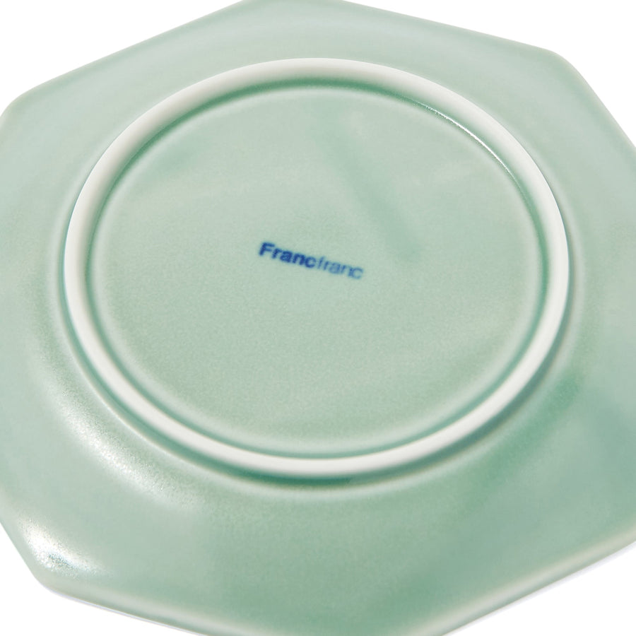 Mino Ware Small Plate Octagon Green