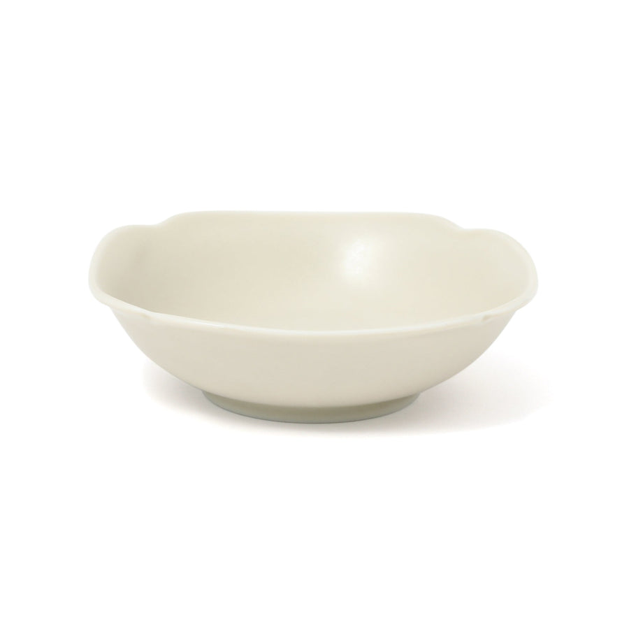 Mino ware small bowl, square, ivory