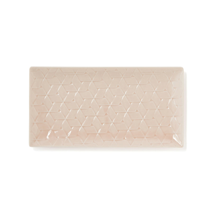 Mino ware rectangular plate M pink