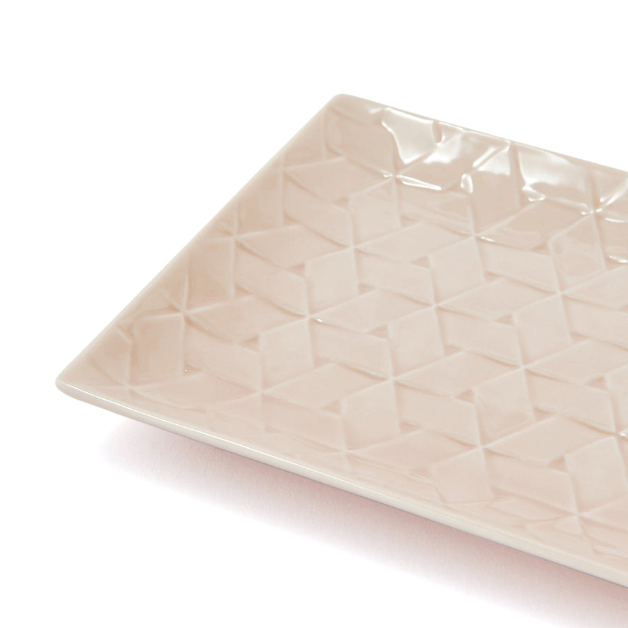 Mino ware rectangular plate M pink