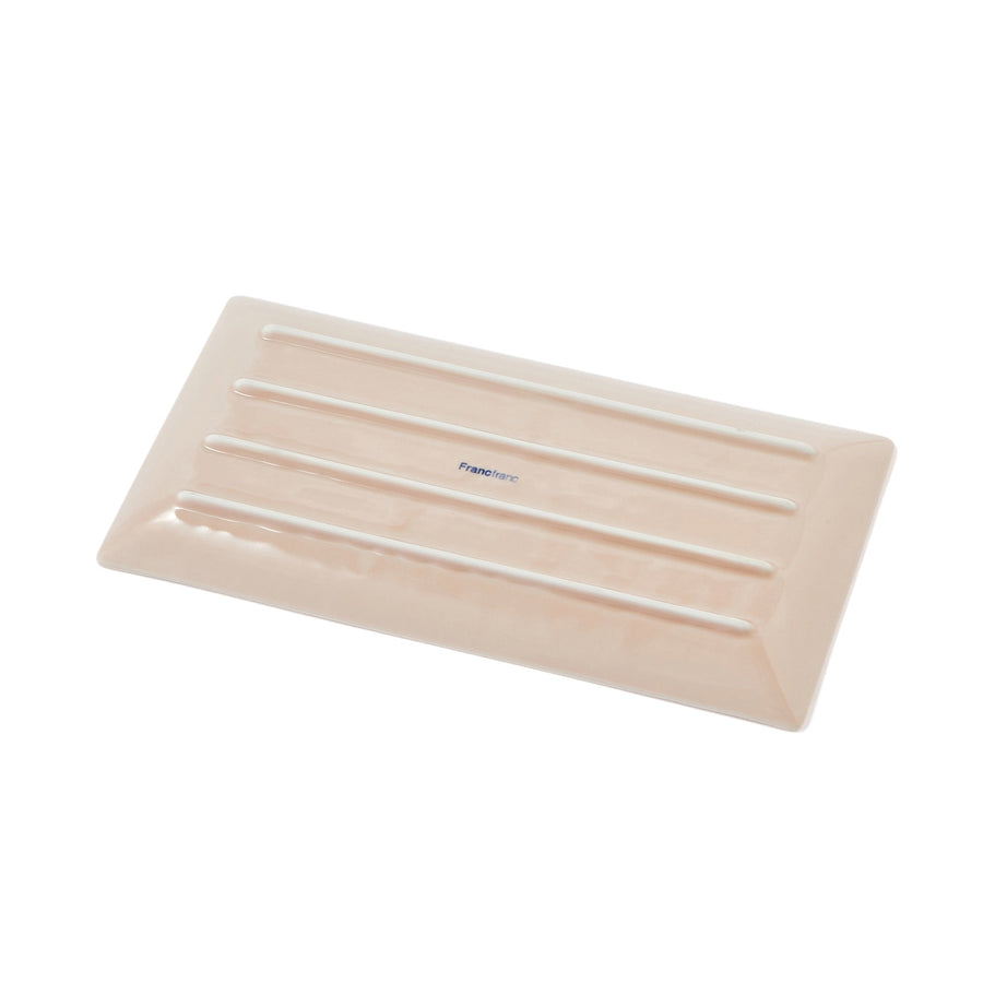 Mino ware rectangular plate M pink