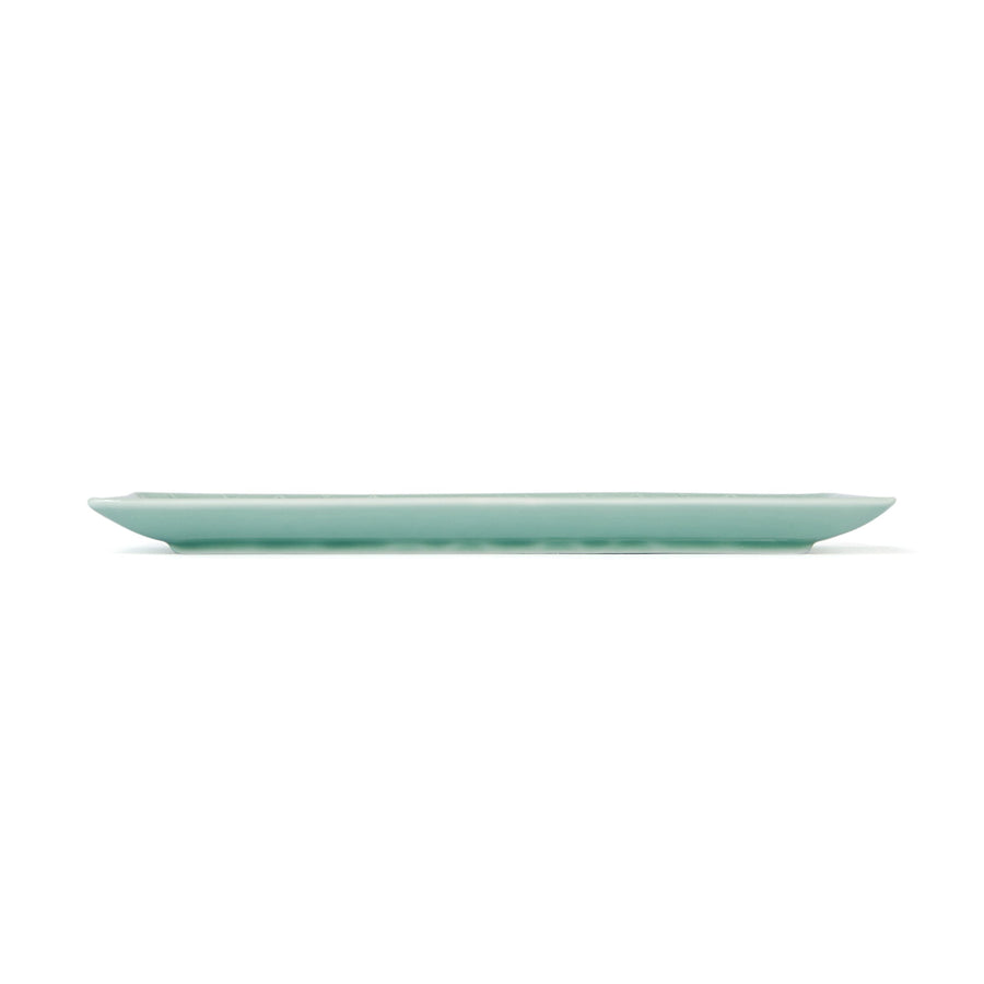 Mino ware rectangular plate M green