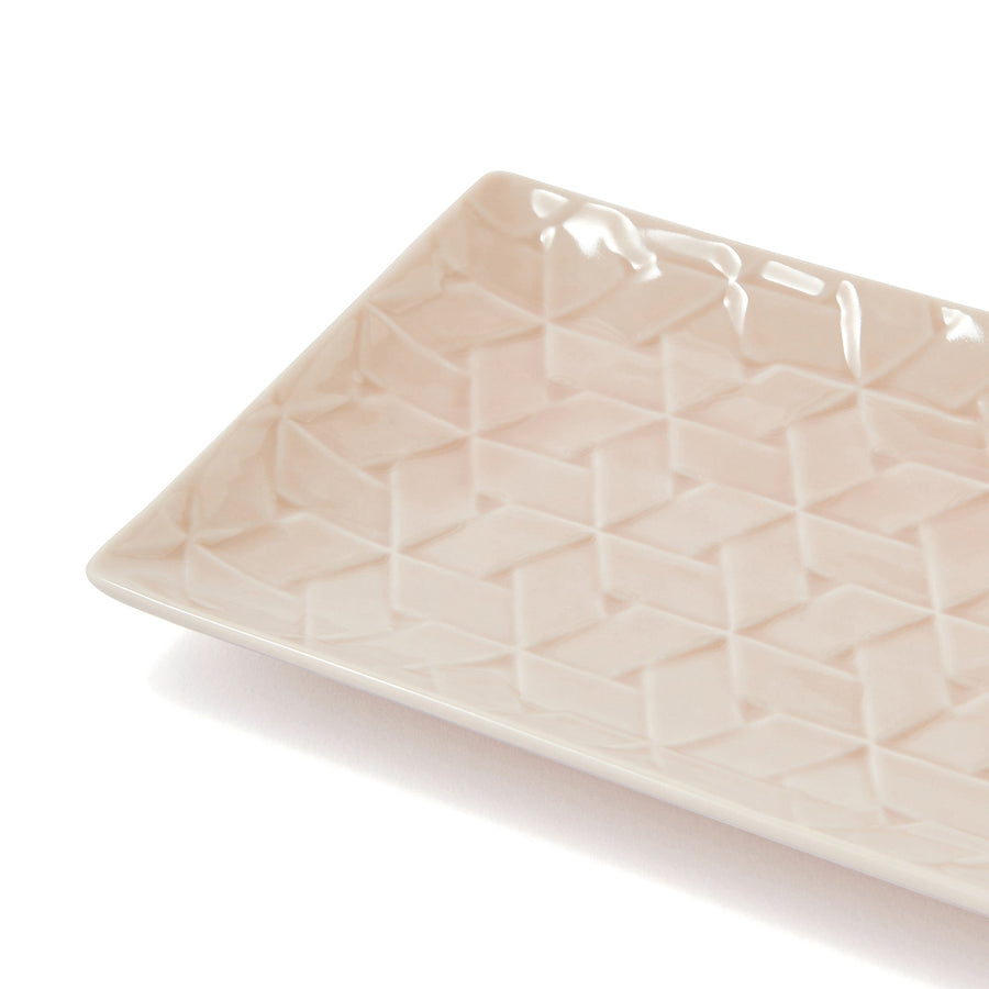 Mino Ware Rectangular Plate L Pink