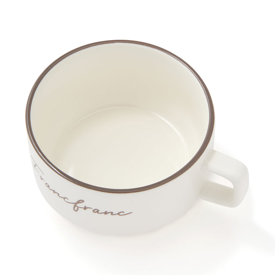 Logo Rim Soup Cup Ivory