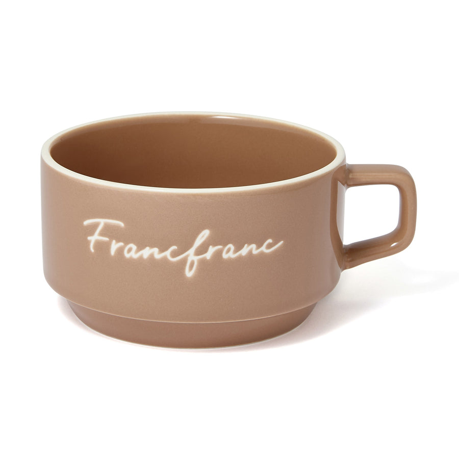 Logo Rim Soup Cup Brown