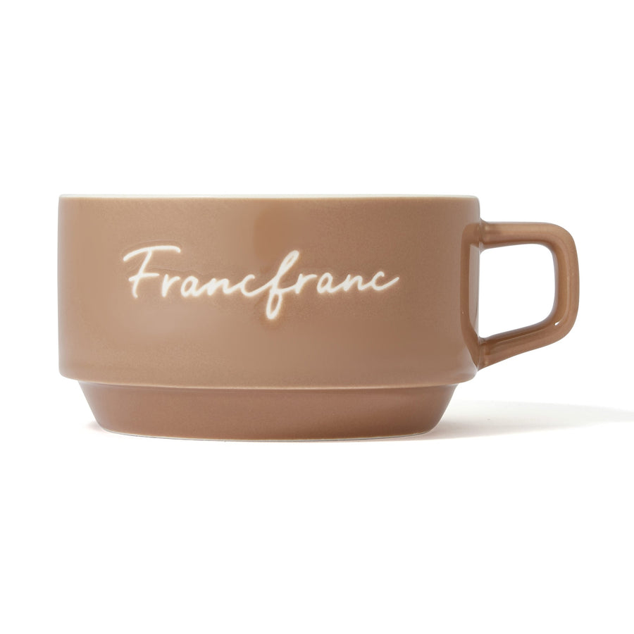 Logo Rim Soup Cup Brown