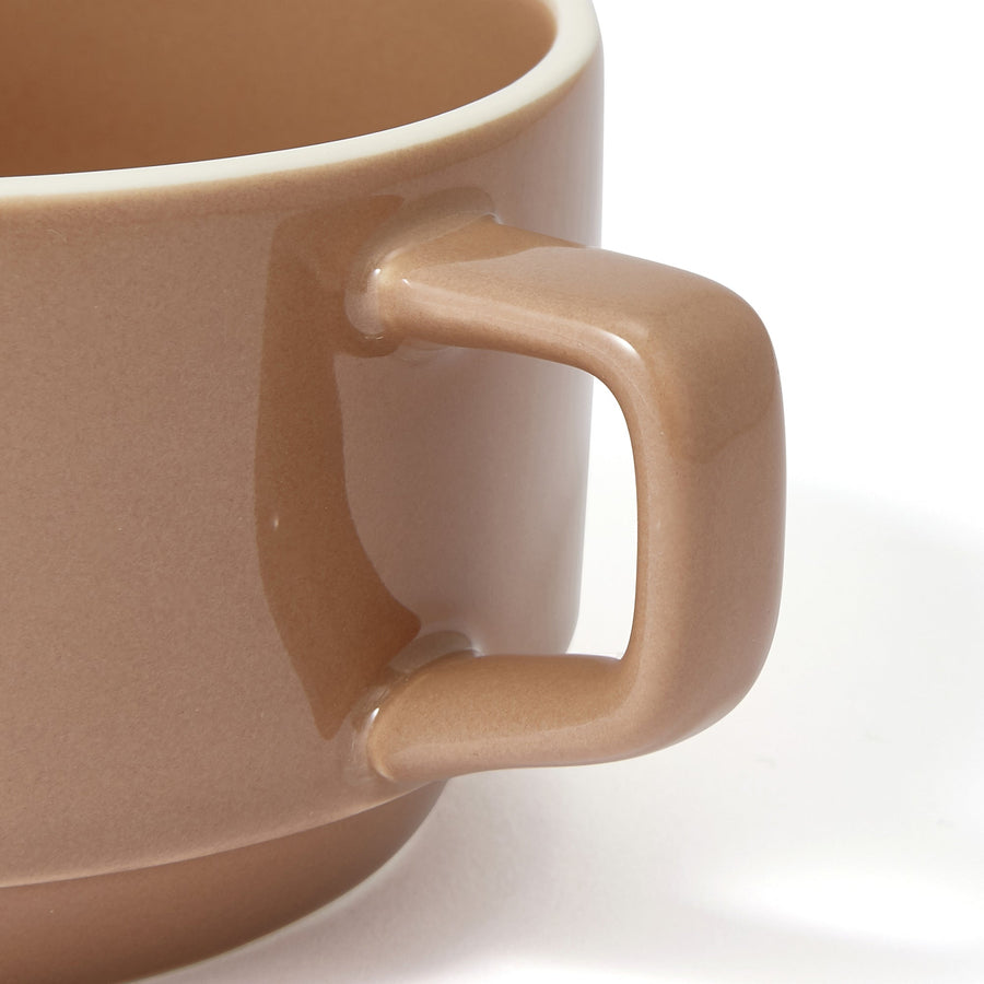 Logo Rim Soup Cup Brown