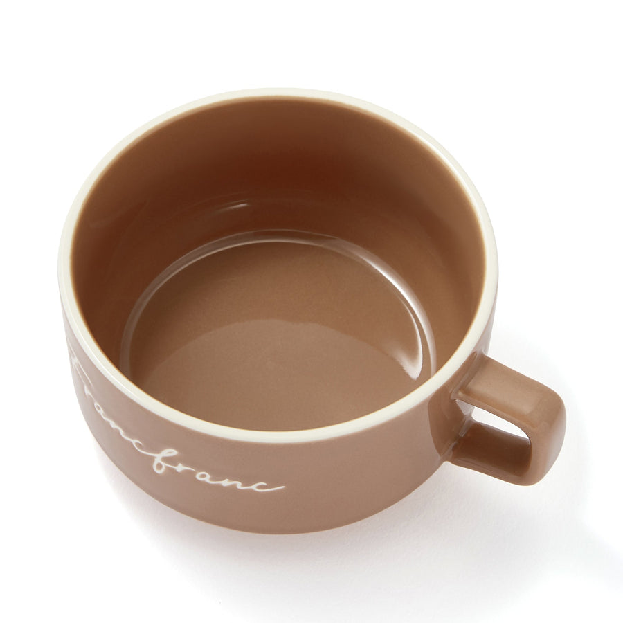 Logo Rim Soup Cup Brown