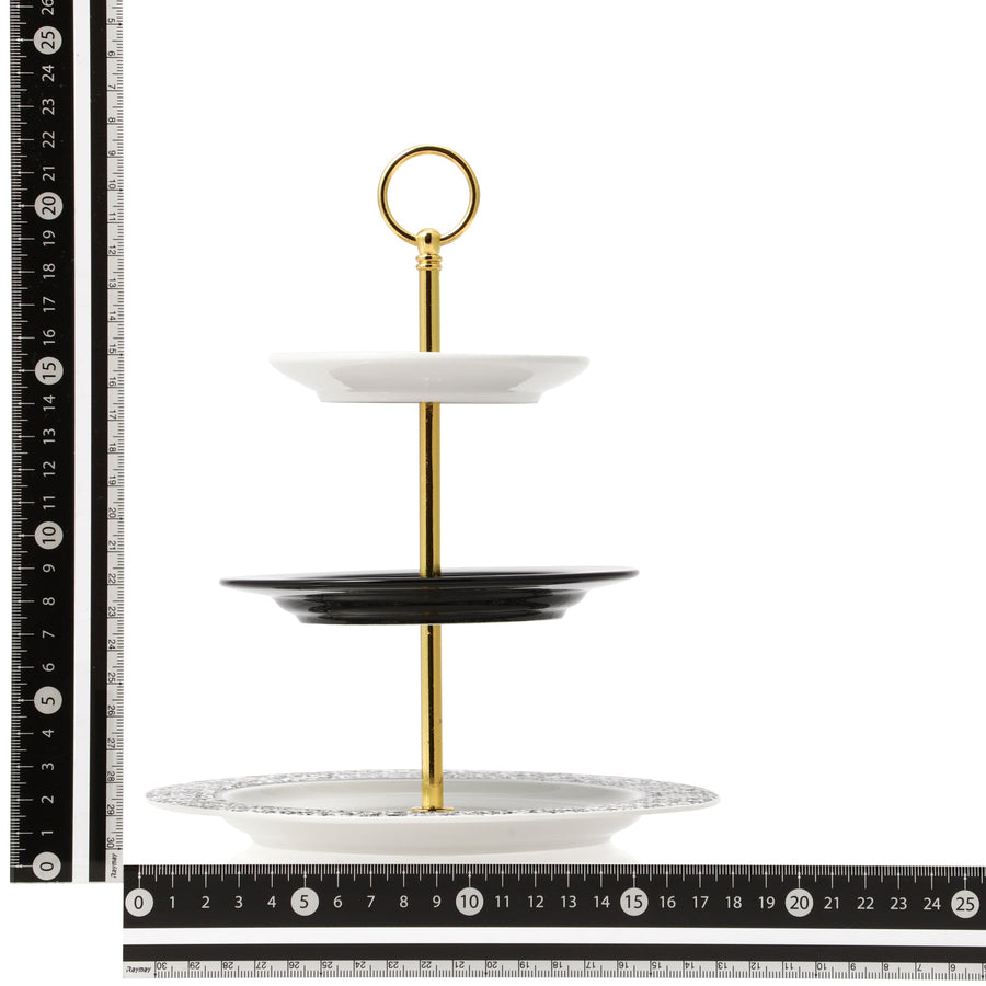 Tweed cake stand, black