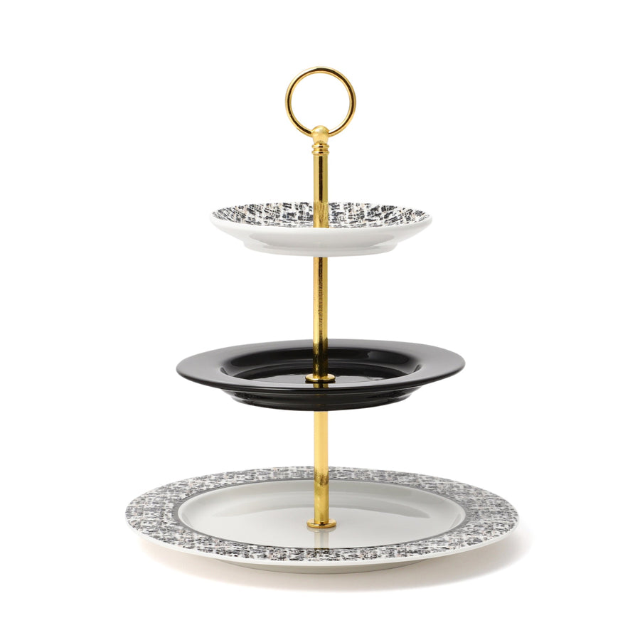 Tweed cake stand, black