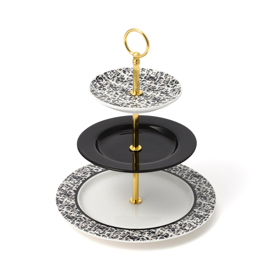 Tweed cake stand, black