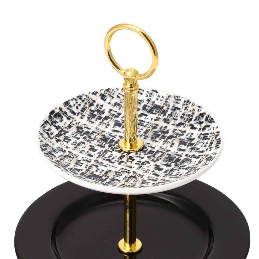 Tweed cake stand, black