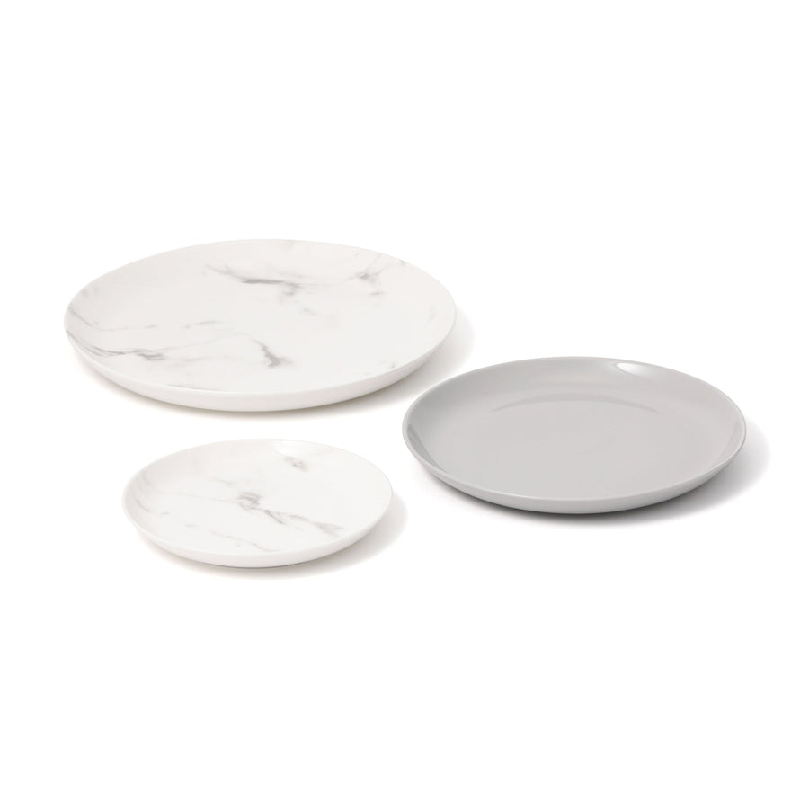 Oldy Marble Plate Set (S, M, L size 3-piece set) Gray