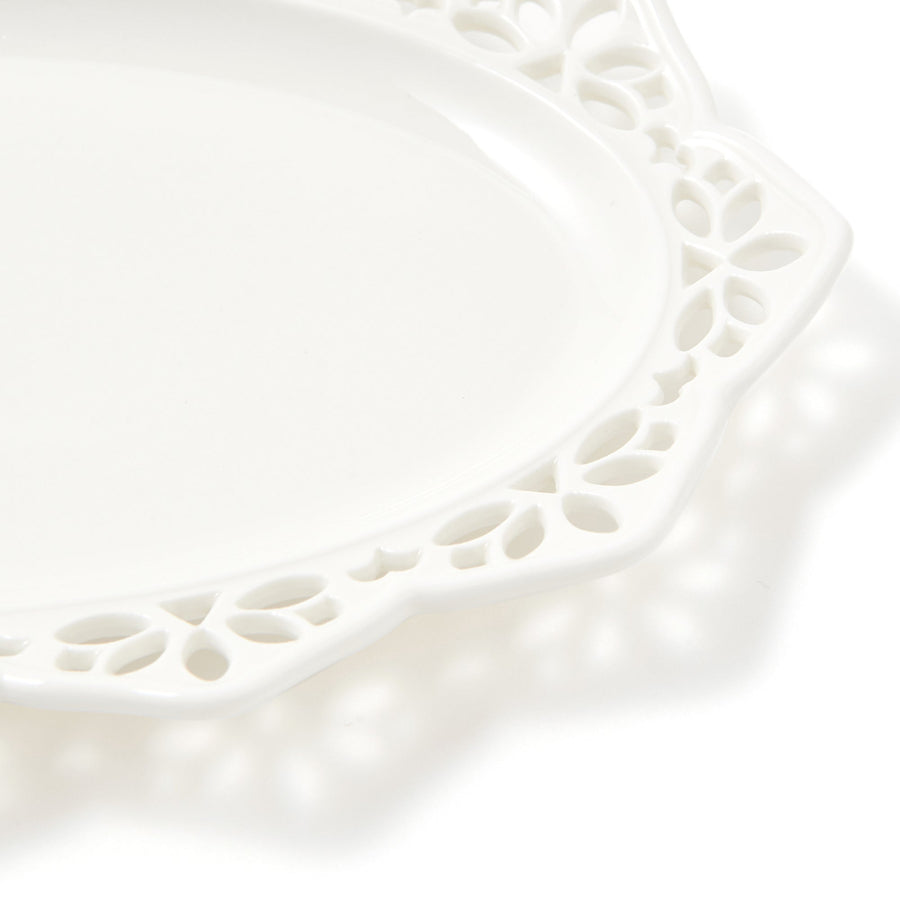 パニエ オーバルプレート エッジレース ホワイト