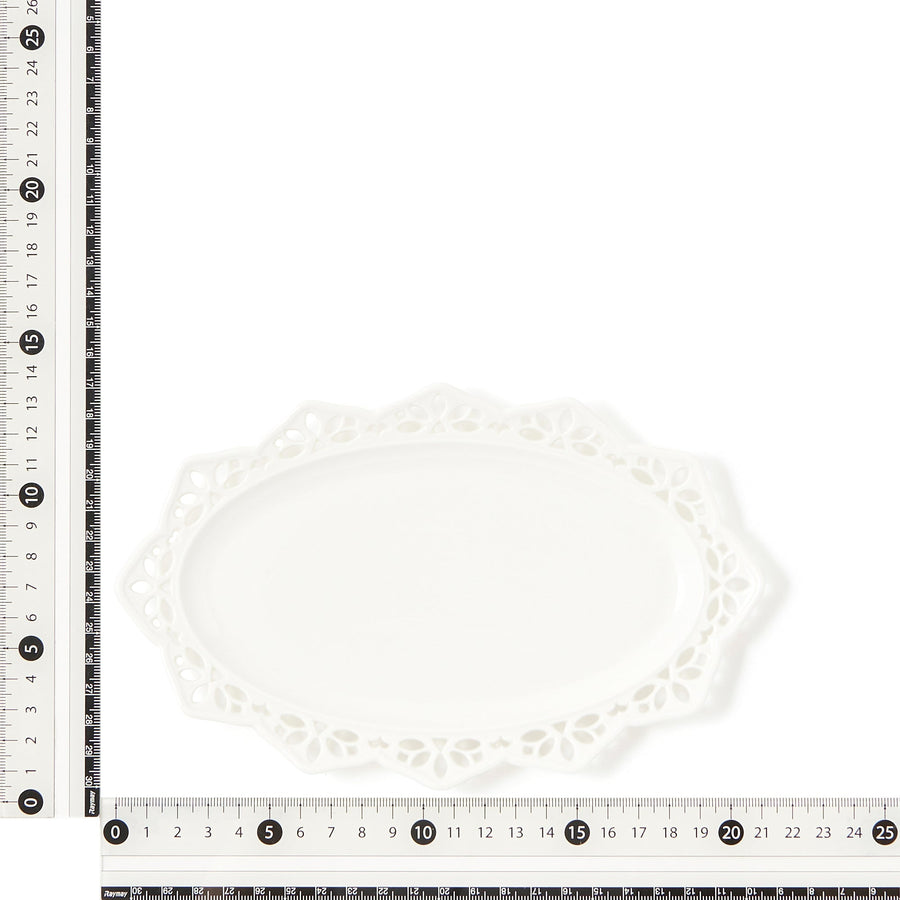 パニエ オーバルプレート エッジレース ホワイト