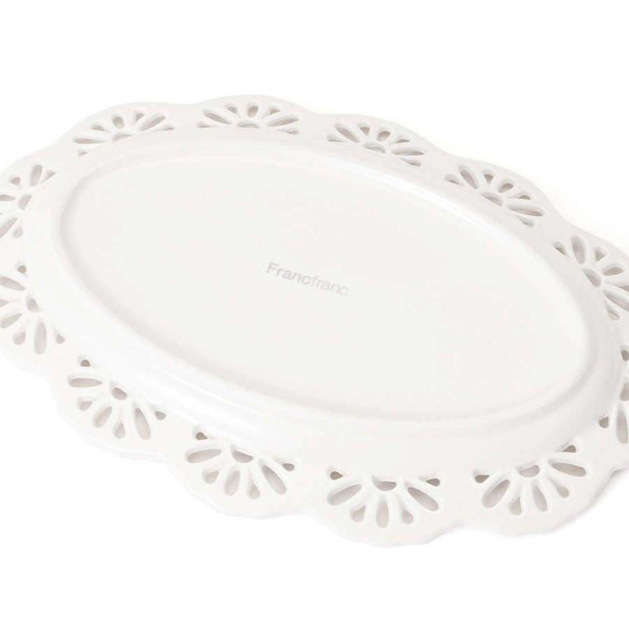 パニエ オーバルプレート レース ホワイト